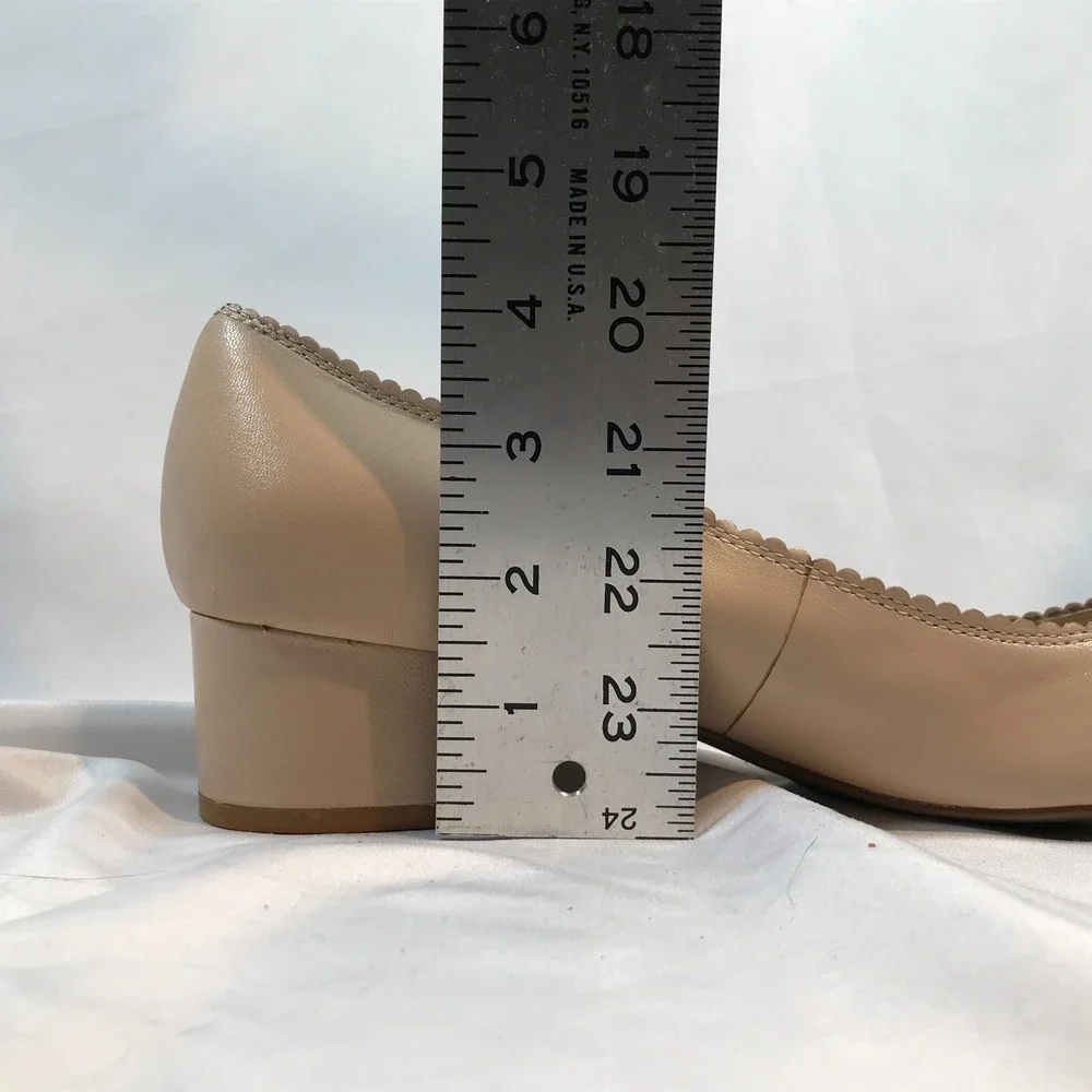 Lauren Ralph Lauren Beige Block Heel‎ Leather Slip On Heels Womens US 10M EU 40